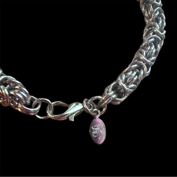 Byzantine Chainmail Silver Tone Bracelet - Picture 5 of 6